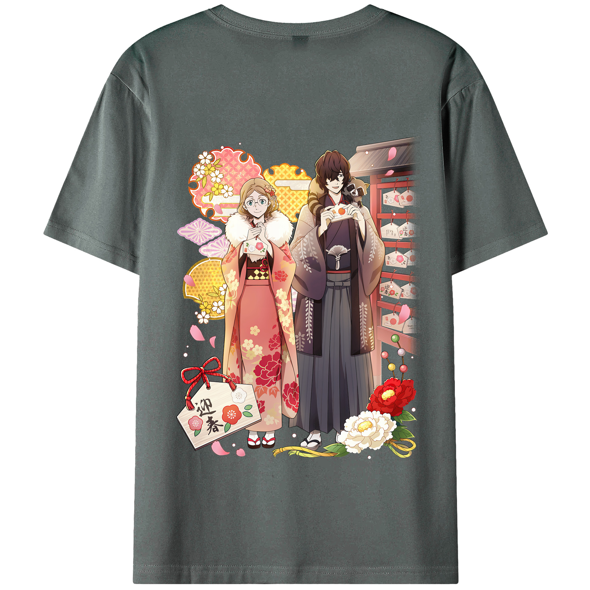 （画像用） 文豪ストレイドッグス Bungo Stray Dogs 綿100％半袖Tシャツ（背面プリント）